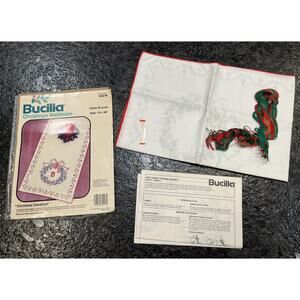 Vintage Bucilla Christmas Heirloom Table Runner Kit #82218 Size 14” x 44”